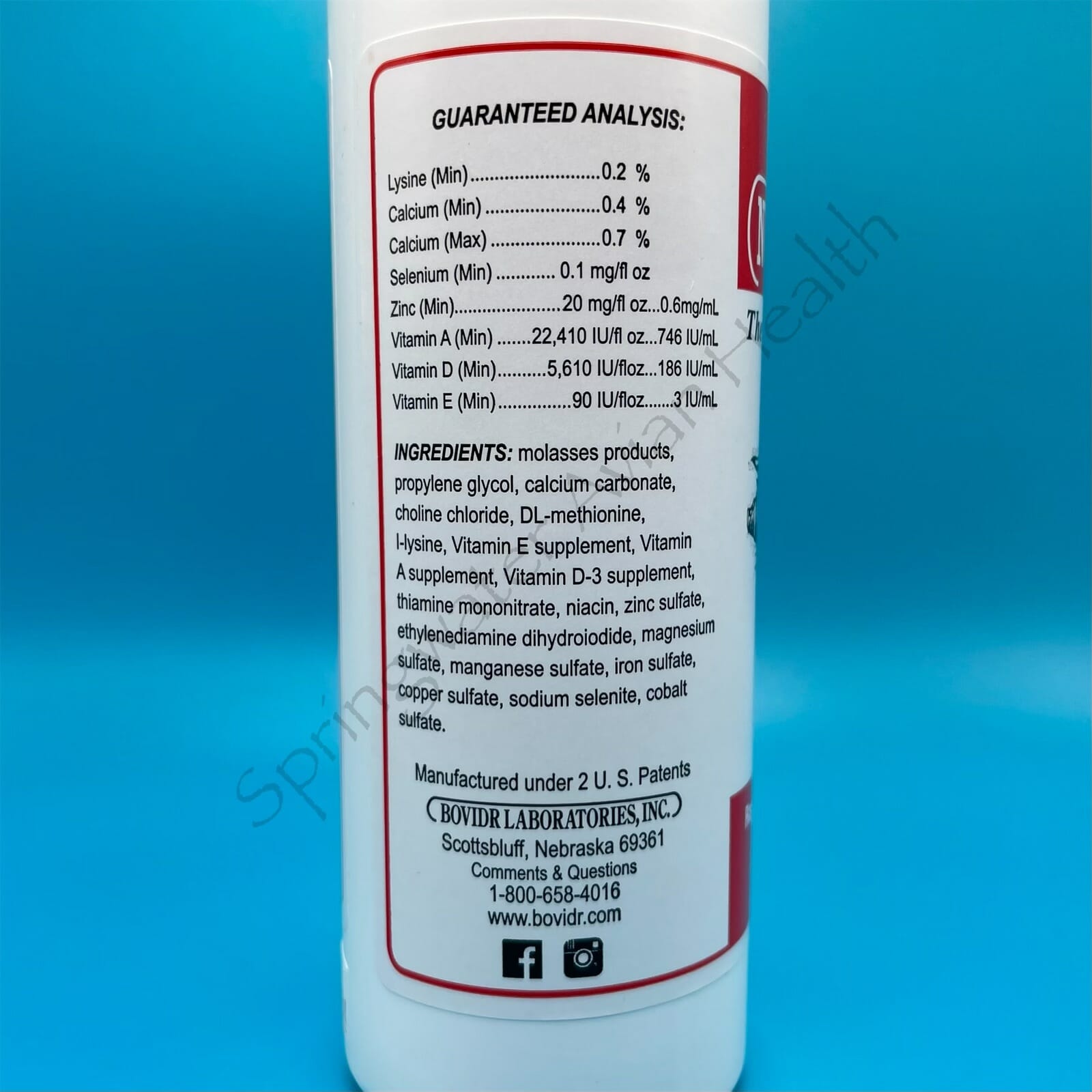 Swine Nutri-Drench left side of label