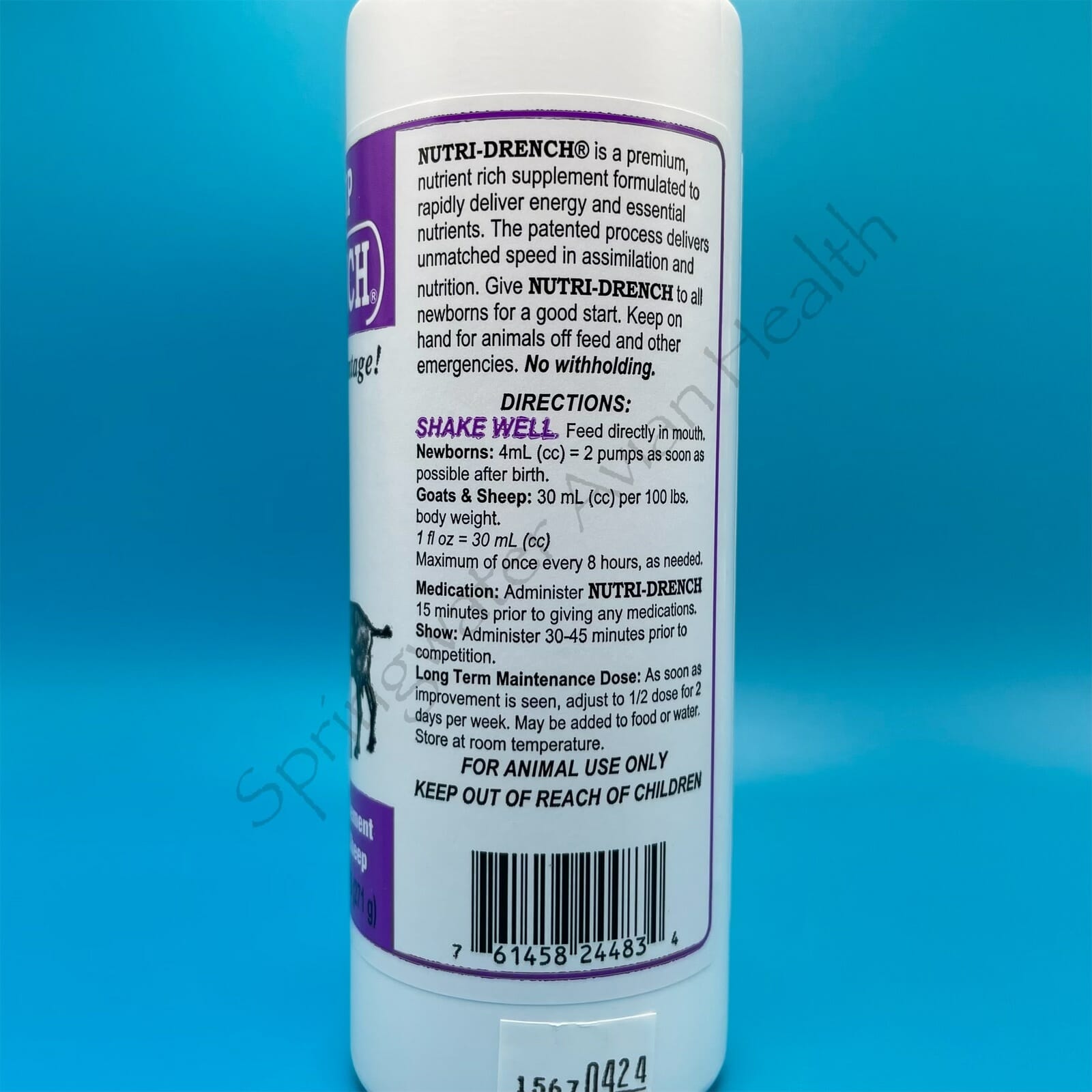 Goat & Sheep Nutri-Drench right side of label